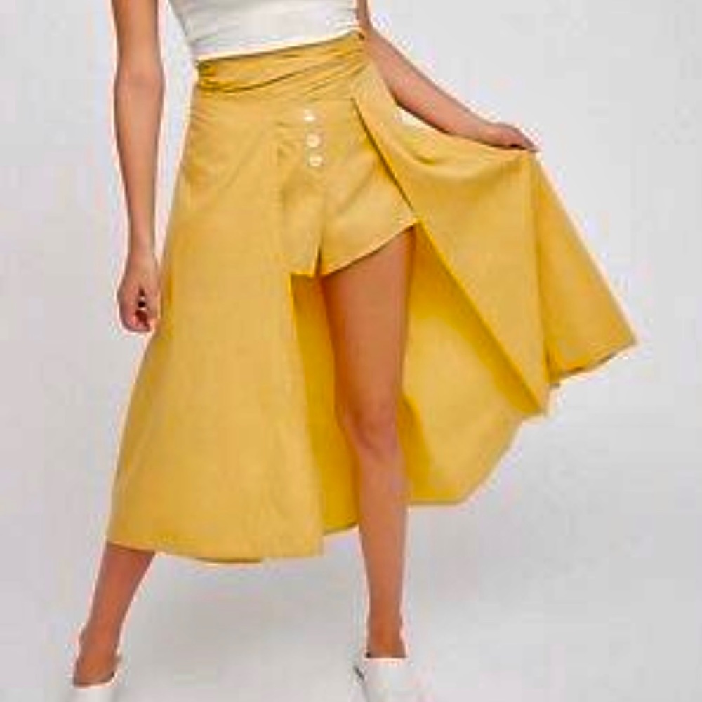 NWT Free People Peek A Boo Midi Skirt with Shorts